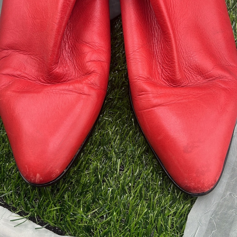 Vintage Silvano for Nilo Red Leather Ankle Boots | Women’s 7B - Picture 13 of 14